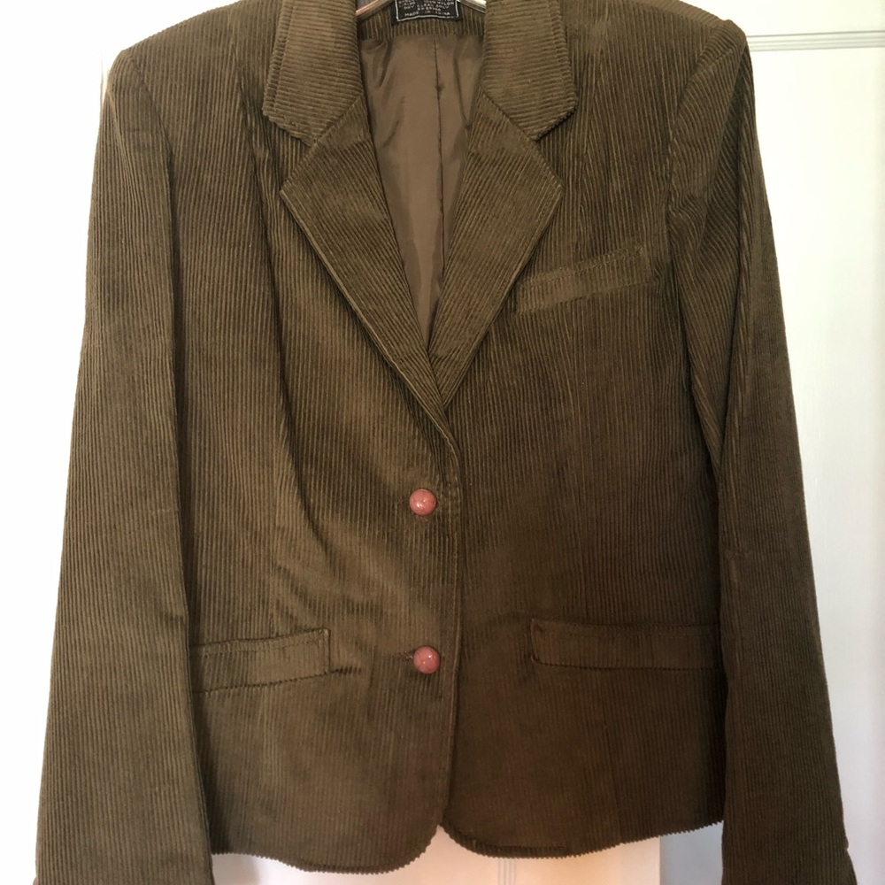 Ladies Olive Green Corduroy Blazer